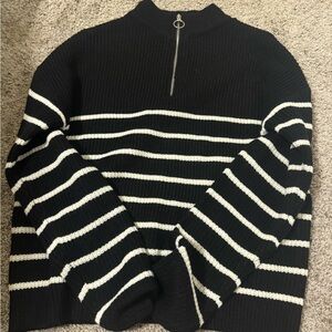 Black and White Striped Sweater